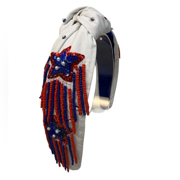 282. The Patriotic 4th of July Star Beaded Headband (With Movement) - Picture 4 of 4